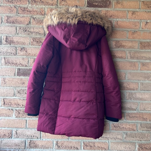 POINT ZERO |  Burgundy winter spring faux fur hooded snow jacket co… - Picture 4 of 16